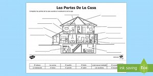 Spanish Parts Of A House Worksheet