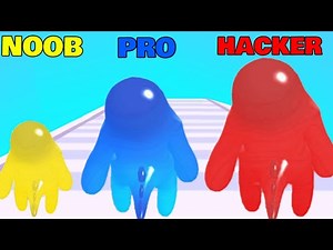 NOOB vs PRO vs HACKER in Dino Runner 3D: Blob Clas‪h