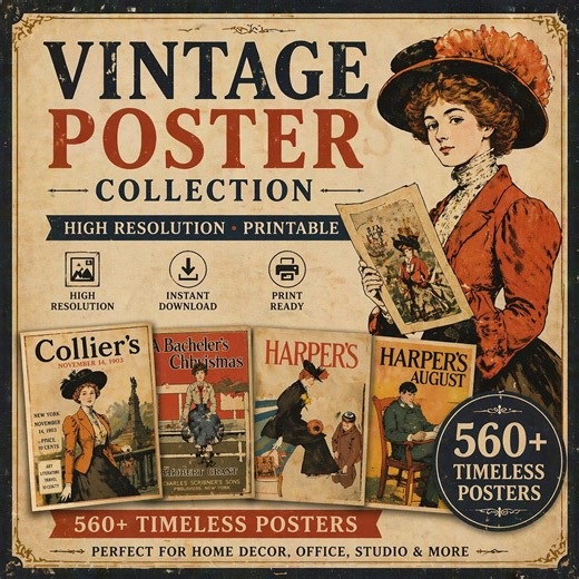 Vintage Collier’s Magazine Covers Printable Wall Art | Antique 1900s Poster Set | Edward Penfield Illustration | Art Nouveau Decor Download - Etsy