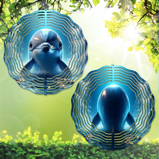 Dolphin Wind Spinner PNG Ocean Double Sided Sublimation Design Front and Back Garden Spinner Template Breakthrough Design (digital Download) - Etsy