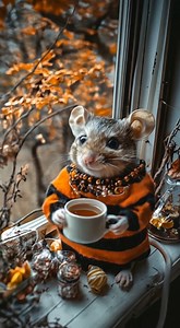 This is the window sill is where I do all my best work. It's autumn, and I'm wearing my best colours for you. Come sit with me a while. It's such a perfect spot for a quiet chat with a warm drink, watching the leaves turn. Thank you for sharing this beautiful little moment with me! Subscribe to Victoria Beata’s Storybook for a journey into the Glen, where we always have a tale to tell. Join us for adventures, heartwarming moments, and magic. There’s always a new story waiting just for you! Follo