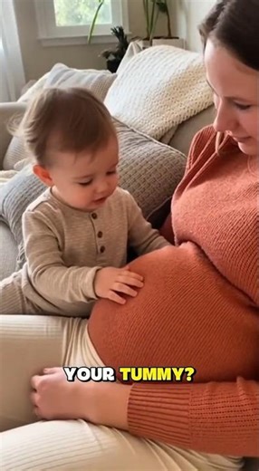 Baby Says: “Mommy, What’s in Your Tummy?” 👶😂❓