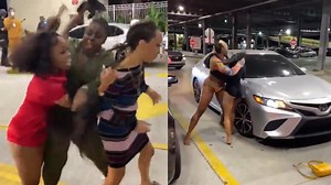 Women get into massive brawl outside Miami Airport
