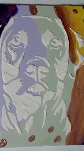 Amazing Trick! Labrador Retriever with Template, 3D Texture and Very Colorful Background