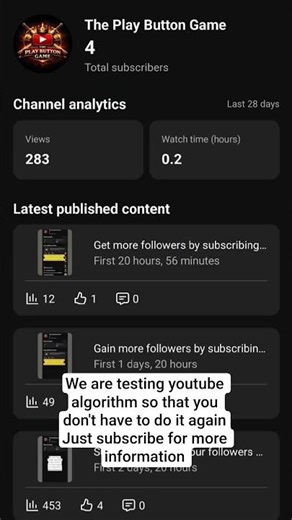 Gain more followers by subscribing ‪@theplaybuttongame‬