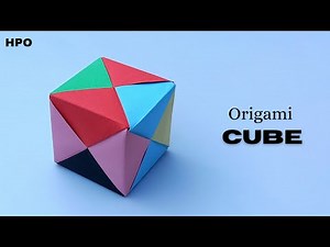How to Make a Paper Cube - easy origami : Origami 3D Cube : DIY Paper