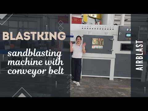 Sand Blasting Machine with Conveyor Belt | Automatic Surface Cleaning for Multiple Parts