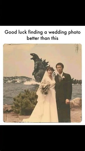 #good luck #wedding #Godzilla #photo