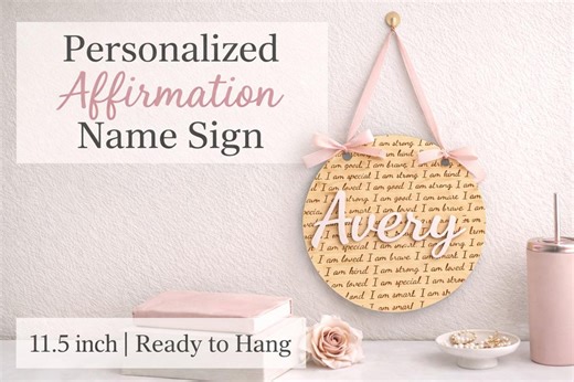 Personalized Affirmation Name Sign | Girls Room Decor - Etsy