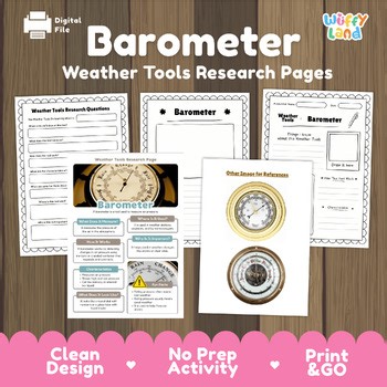 Barometer Weather Tool Research Project | Air Pressure Science Informational Tex