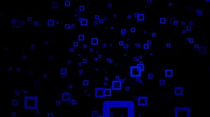 Download Solid blue square particle motion background. Faded wallpaper animation with black color. Flying bubble. for free