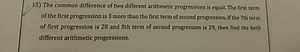 The common difference of two different arithmetic progressions ... | Filo