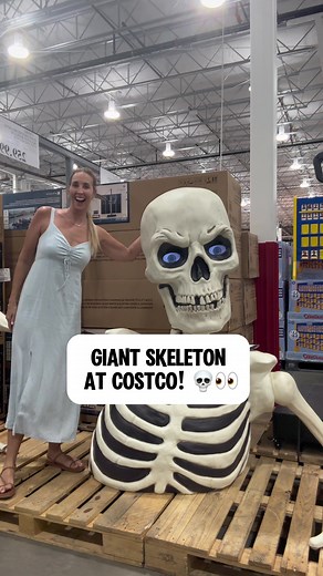 Costco Giant Skeleton Halloween Decoration with Motion Eyes