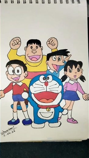 Anime Art: Drawing Doraemon & Friends | Full Sketch 🎥All Characters in One Video #anime #doraemon
