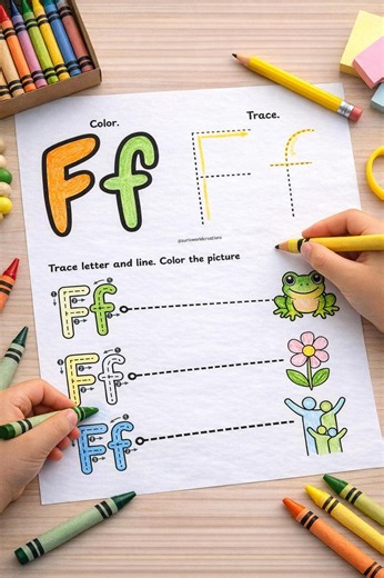 Letter F Worksheet | Alphabet Tracing and Coloring | Preschool & Pre-k Phonics Printable | Homeschool Letter Practice - Etsy