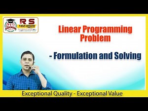Linear Programming Problem | Formulation and Solving | CA CMA Ravi Shanker |