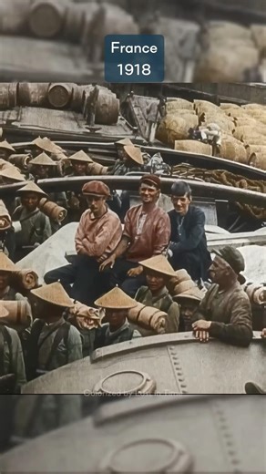 Did you know nearly 100,000 Vietnamese served France in WWI? Colorized footage from 1918 ❤️