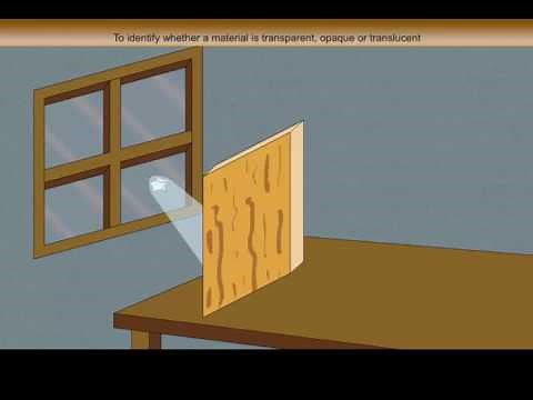 Science Experiments - To Identify whether a material is transparent opaque or translucent