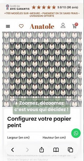 Créer son papier peint sur-mesure c'est possible chez Anatole Designs !