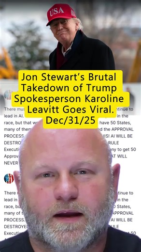 Jon Stewart’s Brutal Takedown of Trump Spokesperson Karoline Leavitt Goes Viral. #JonStewart #KarolineLeavitt #DailyShow #PoliticalSatire #Interview