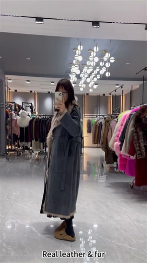 [Janefur] | Double Face Leather Coat #janefur #luxury #warm #fashion #style #winterfashion #cool