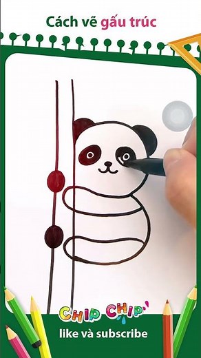 Hướng Dẫn Vẽ Gấu Trúc Đơn Giản trong 5 phút 🐼 How to Draw a Cute Panda