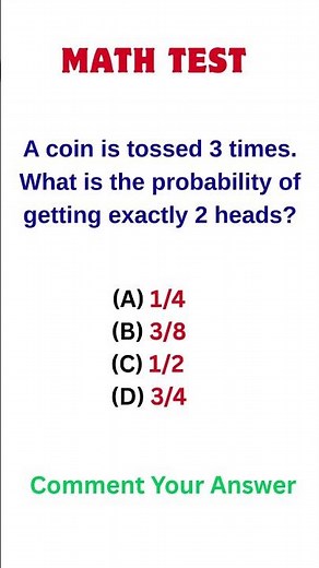 🎯 Probability Puzzle: Coin Toss Challenge! | Can You Solve This? 🪙🔥 #ilovemaths #mathematics