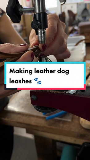 Making a bunch of leather dog leashes today 🐾 #leathercraft #dogleashes