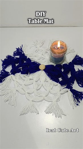 DIY Table Mat 💙l Easy Handmade Table Decor l Woolen Table Mat
