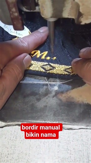 proses bordir manual bikin nama #tutorial #bordir #viral