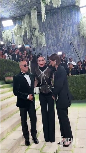 A groundbreaking trio: Stanley Tucci, Emily Blunt, and Felicity Blunt together at the #MetGala. 😍
