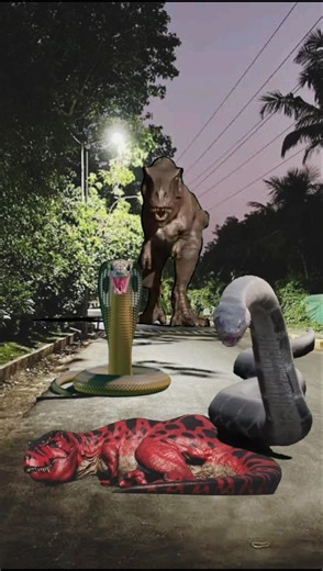 danger dinosaur attack vs Anaconda big!#jurassicworld#dinosaur#anaconda#trex#vfx#shorts#shortsfeed