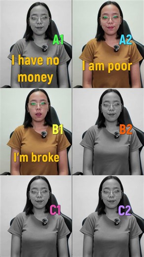 A1-C2: 6 Ways to Say "I'm Poor" #shorts