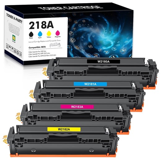 218A Toner Cartridges 4 Pack no Chip Compatible for HP 218A W2180A 218X W2180X 218 3301fdw Color Laserjet Pro MFP 3301fdw 3301cdw 3201dw 3301sdw 3301 3201 Series Printer High Yield Ink