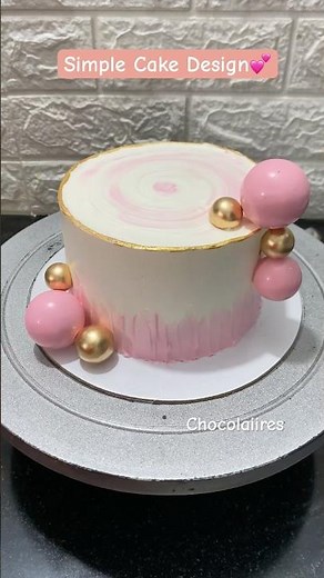 Simple and Easy Cake Design Tutorial | Perfect for Beginners! Cake decorating | Pink cake 🎂 #shorts