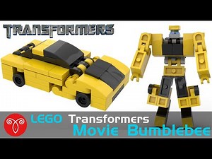 Lego Transformers MOC Micro Movie Bumblebee Mini Chevrolet Camaro Mecha