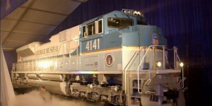 President Bush welcomed unique '4141' train engine to library in 2005