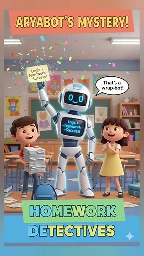 AryaBot Solves the Missing Homework Mystery! | Kids Code Detective Story | Bright Bots