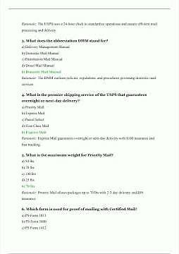 USPS Exam 421 Window Clerk 20252026 Latest Edition Real ExamBased Questions and Verified Answers 100