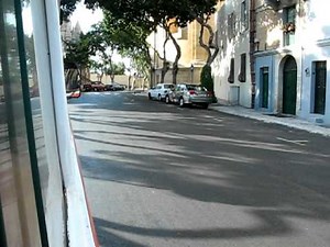 Travelling with an authentic old maltese bus.AVI