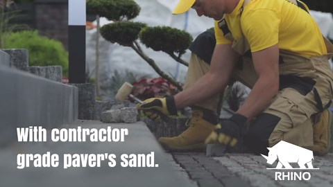 Rhino Power Bond Plus - Polymeric Sand for Pavers and Stone Joints up to a Maximum of 2 inches. (10 Pound, Black Diamond)