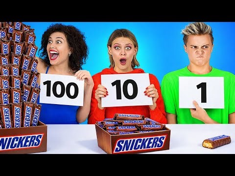 100 LAYERS OF CANDY! 🍭🌈 Big, Medium and Small Plate Challenge by 123 GO! Space