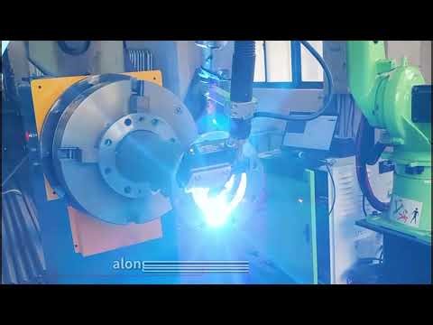 Weld Navigator® laser seam tracking with LBBBD robot enables precise automatic flange welding.