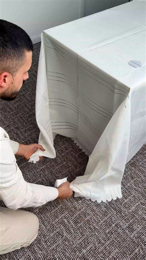 Entice Studio on Instagram: "How to make your tablecloth fall perfectly every time #tablecloth #easy #smart #creative"