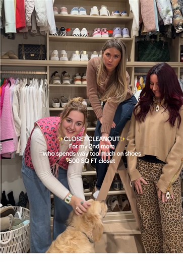 Words I never thought I’d hear “Paris walking shoes”🙂‍↕️The angry daughter was working overtime here….Such an insane collection I’m obsessed I have very few notes🫢 Next up the snow boot section😭👢 @heatherblaire🩷 @Bela so proud of us🤍 #closetcleanout #sneakercollection #closettour #declutter #designershoehaul