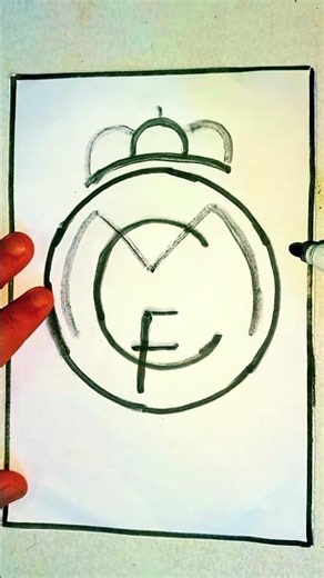 Real Madrid Logo Drawing Made Easy! 🤩🎨 #Art #Shorts #Football