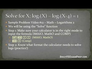 Daily FE Exam Prep - Calculator Hacks - 01 - Solving For Unknown Variables in Logarithmic Function