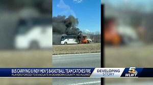 Bus carrying basketball team catches fire in Indiana