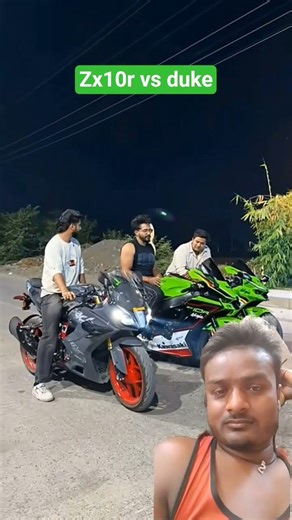 zx10r vs Duke 👍🙏🏍️🏍️ #automobile #kawasaki10r #rider #apaches #reaction #zx10r #moto #mx #duke