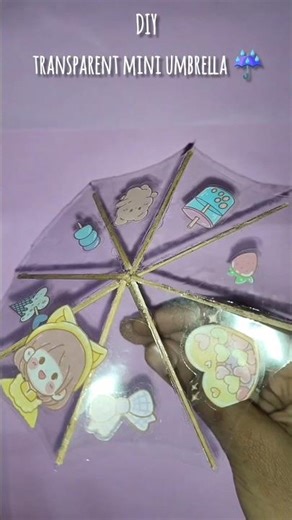 diy transparent umbrella ☔ easy to make mini umbrella 🏖️#transparency#mini#shortsfeed#diy #newsong